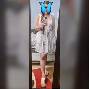 White and Pink Floral Dress